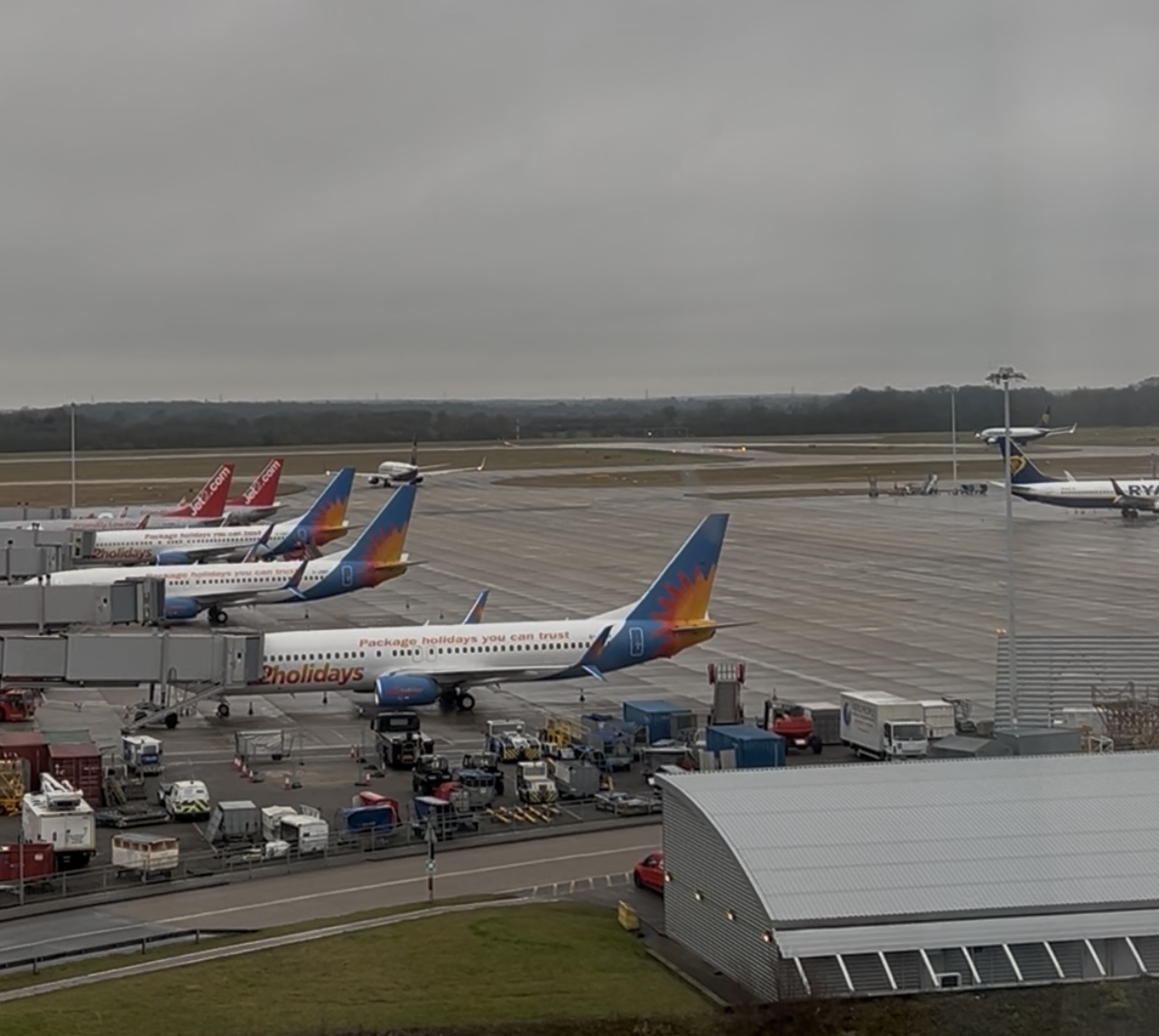 Airplanes in hangar